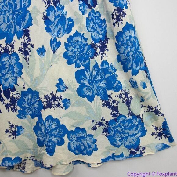 NEW Free People Get To You Printed Maxi Dress Ivory Blue, M - Picture 12 of 16